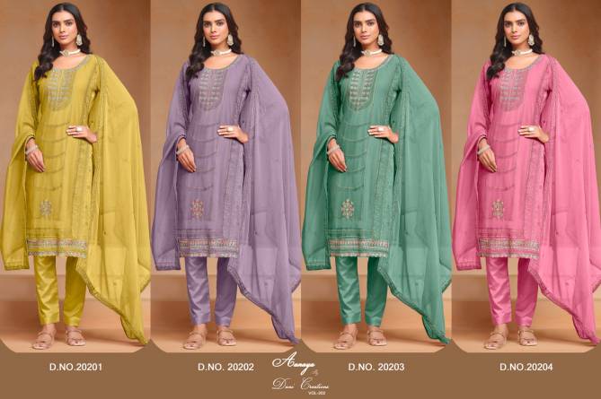 Aanaya Vol 202 By Twisha Organza Chiffon Salwar Suit Wholesalers In Delhi